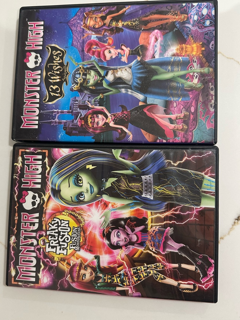 Monster High DVD Lot – 13 Wishes & Freaky Fusion – 2 Movies